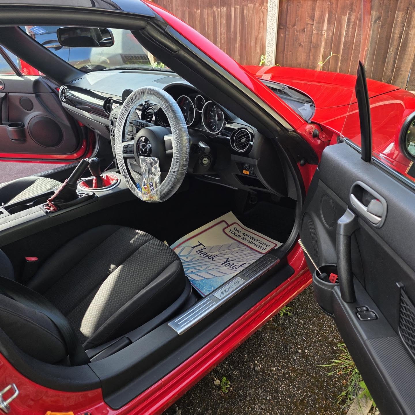 Mazda MX-5 interior after deep clean